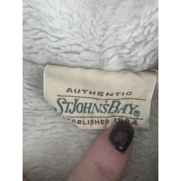Vintage 1990s St Johns Bay Fleece Zip Up Medium Zip Cozycore Gorpcore Hooded Y2K - Picture 7 of 16